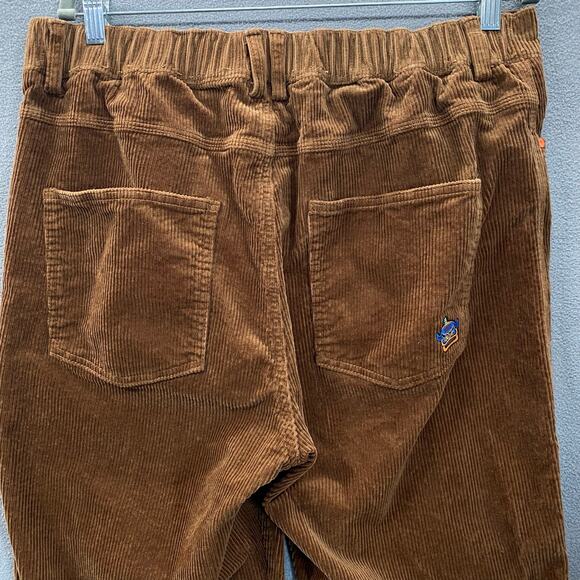 Aelfric Eden Retro Skater Corduroy Pant Mens XXL Brown Elastic Waist Pockets - Picture 5 of 13